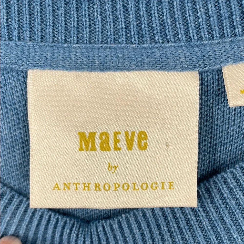 Maeve Anthropologie Blue Sleeveless Sweater Dress Patch Pocket Knit 3X Plus Size